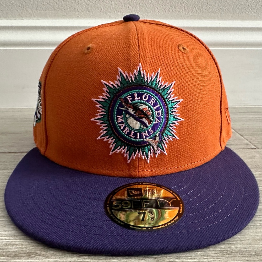 Florida Miami Marlins Hat Club New Era Cactus Fruit Orange Purple Fitted 7 3/8